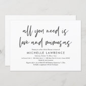 Love and Mimosas, Casual Bridal Shower Invitation (Front/Back)