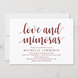 Love and mimosas, Modern Bridal Shower Celebration Invitation