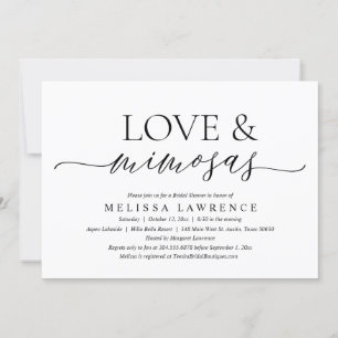 Love and Mimosas, Modern Bridal Shower Party Invitation