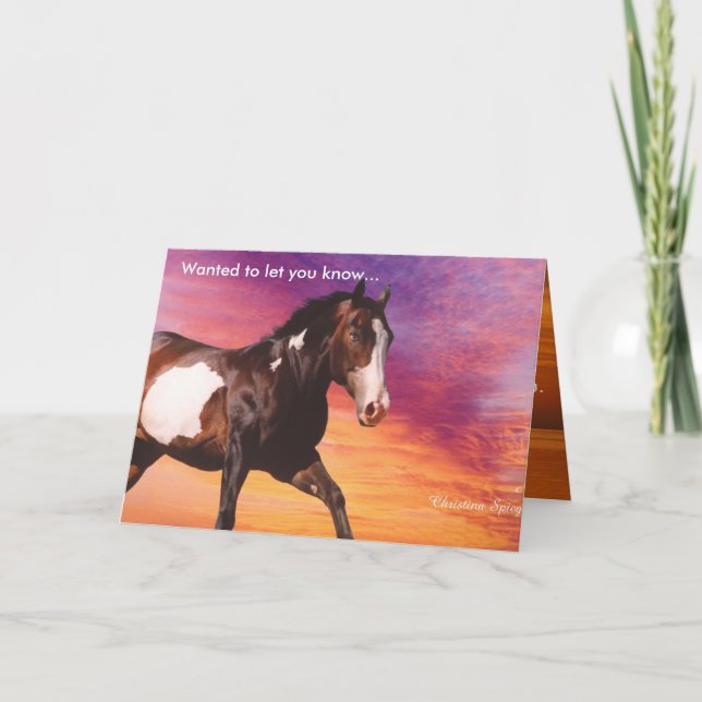 Love and Miss you Horse Greeting Card (Front)