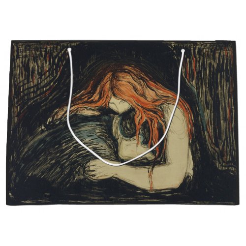 Love and Pain The Vampire by Edvard Munch Large Gift Bag