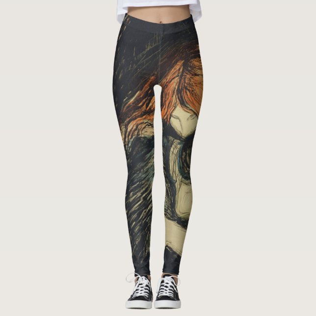 Love and Pain (The Vampire) (by Edvard Munch) Leggings (Front)