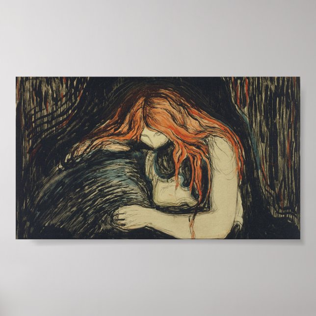 Love and Pain (The Vampire) (by Edvard Munch) Poster (Front)
