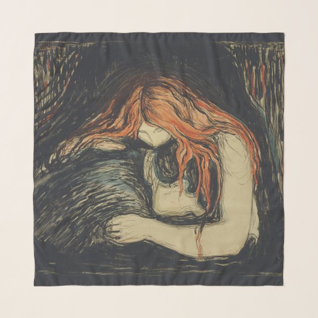 Love and Pain (The Vampire) (by Edvard Munch) Scarf (Front)
