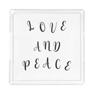 Love And Peace Acrylic Tray
