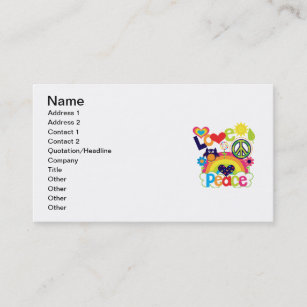 Love and Peace Baby Business Card