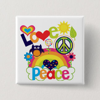 Love and Peace Baby Button