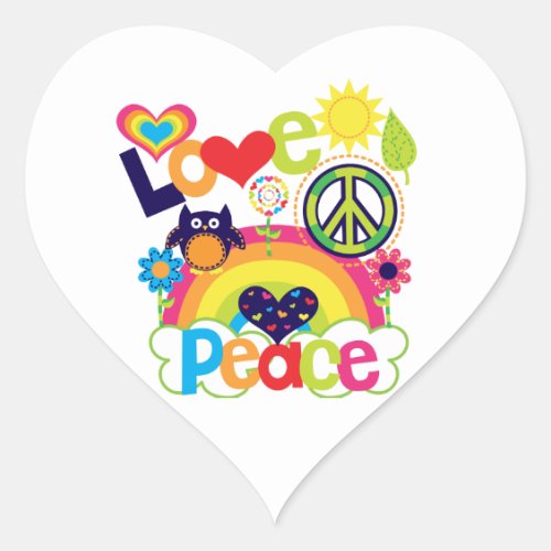 Love and Peace Baby Heart Sticker