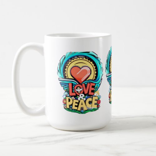 Love and peace coffee mug