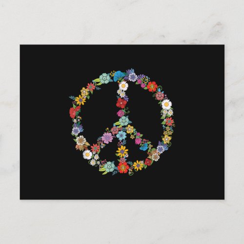 Love and Peace Flower Hippie Lover Beautiful Cute Announcement Postcard
