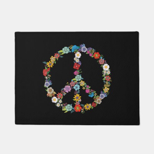 Love and Peace Flower Hippie Lover Beautiful Cute Doormat