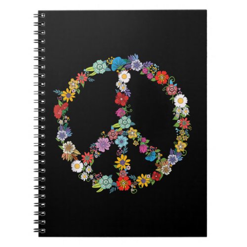 Love and Peace Flower Hippie Lover Beautiful Cute Notebook