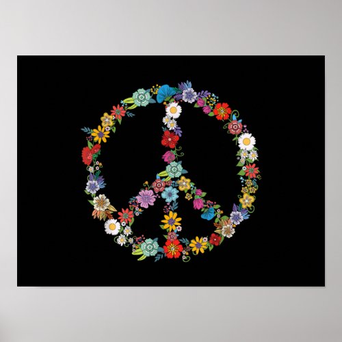 Love and Peace Flower Hippie Lover Beautiful Cute Poster