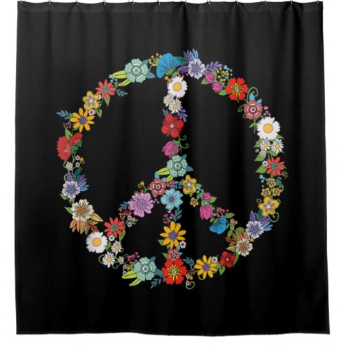 Love and Peace Flower Hippie Lover Beautiful Cute Shower Curtain