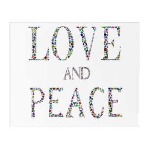 Love and Peace – Gemstone Lettering Design Acrylic Print