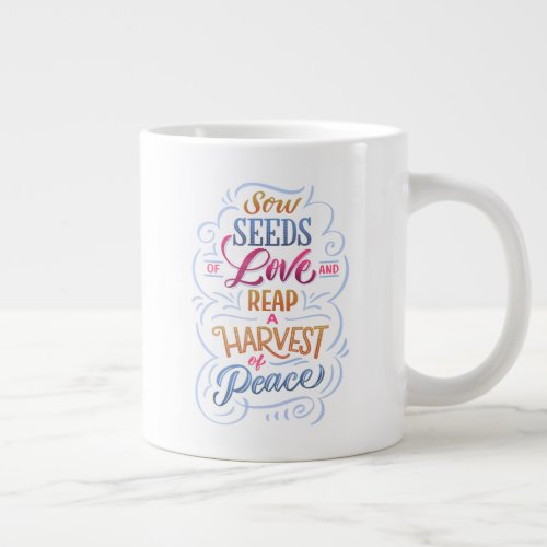 Love and Peace Giant Coffee Mug