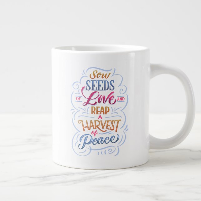 Love and Peace Giant Coffee Mug (Right)