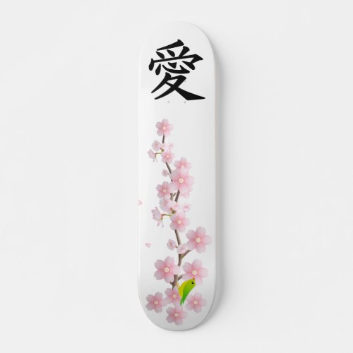 Love and Peace Japanese Sakura Skateboard
