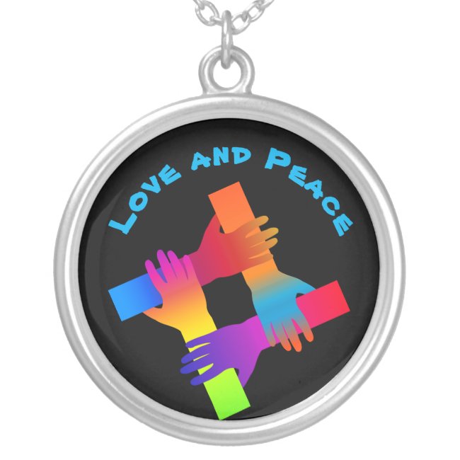 Love and Peace Rainbow Necklace