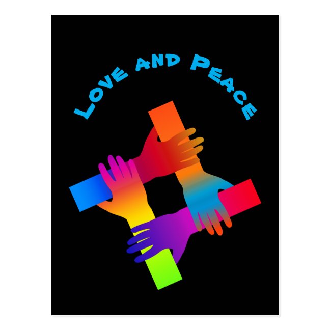 Love and Peace Rainbow Postcard