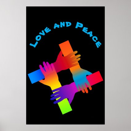 Love and Peace Rainbow Poster