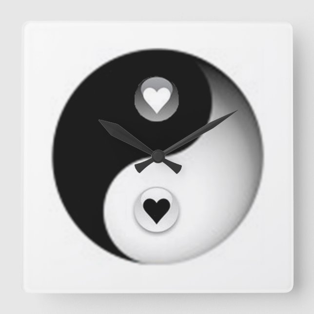 Love and Peace Square Wall Clock (Front)