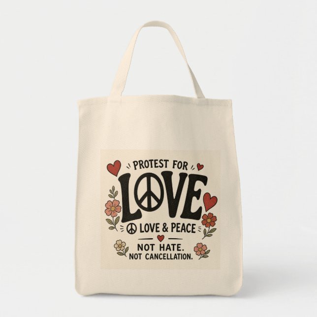 Love and peace tote bag (Front)