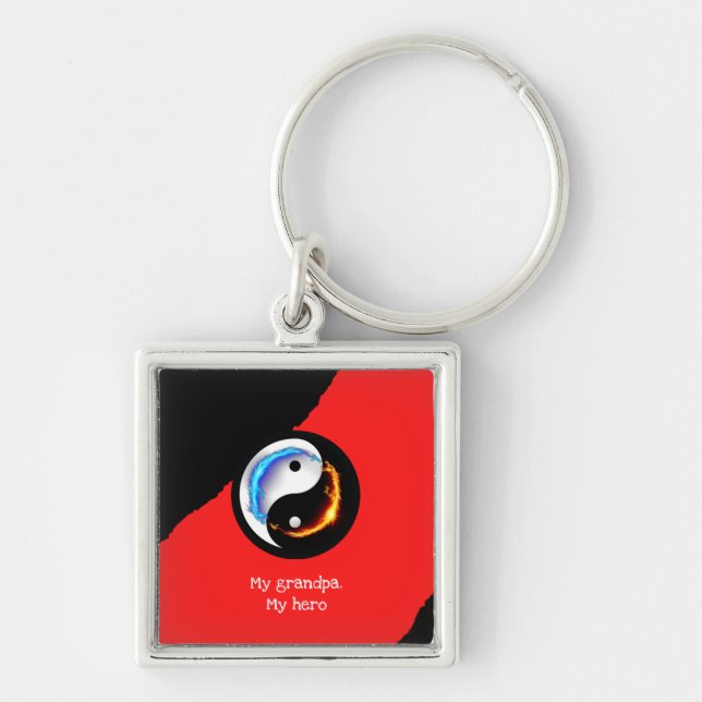 Love and Peace Yin-Yang  Keychain (Front)