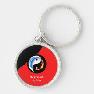 Love and Peace Yin-Yang Keychain