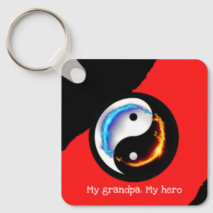 Love and Peace Yin-Yang Keychain