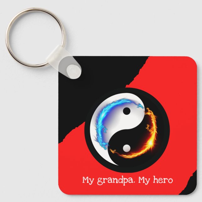 Love and Peace Yin-Yang  Keychain (Front)