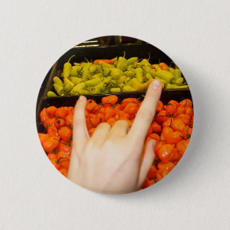 love and peppers pinback button