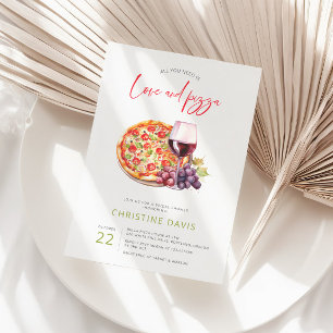 Love and Pizza Bridal Shower Invitation