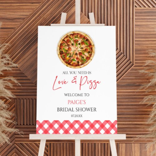 Love and Pizza Bridal Shower Welcome Sign