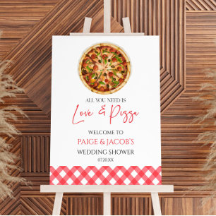 Love and Pizza Couples Wedding Shower Welcome Sign