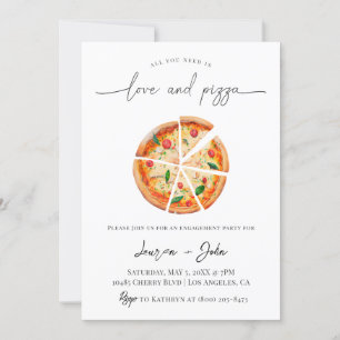 Love and Pizza Engagement Party Invitation