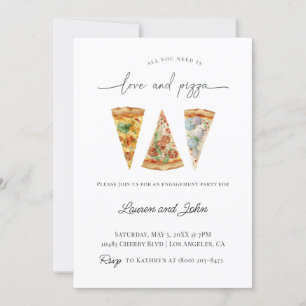 Love and Pizza Engagement Party Invitation