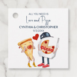 Love and Pizza Funny Wedding Favor Tags