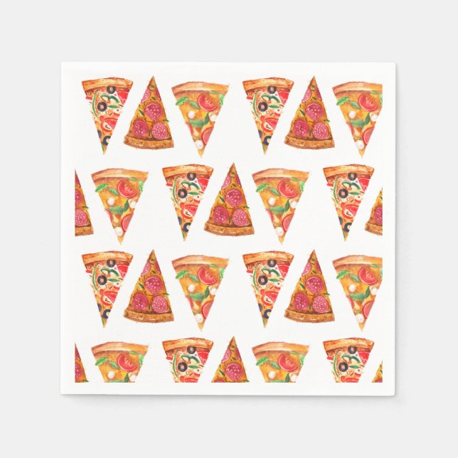 Love and Pizza Rehearsal Dinner Bridal Shower Napkins (Front)