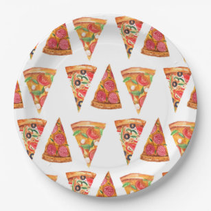 Love and Pizza Rehearsal Dinner Bridal Shower Paper Plates