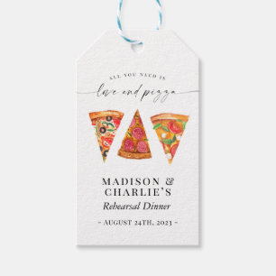 "Love and Pizza" Rehearsal Dinner Gift Tags