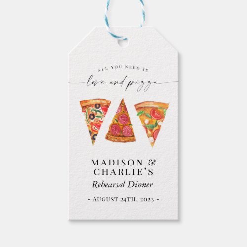 "Love and Pizza" Rehearsal Dinner Gift Tags - "Love and Pizza" Rehearsal Dinner Gift Tags