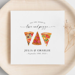 Love and Pizza Rehearsal Dinner Paper Napkin