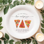 Love and Pizza Rehearsal Dinner Paper Plates<br><div class="desc">Love and Pizza Rehearsal Dinner Paper Plates</div>