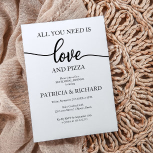 Love and Pizza Rehearsal Dinner Wedding Invite