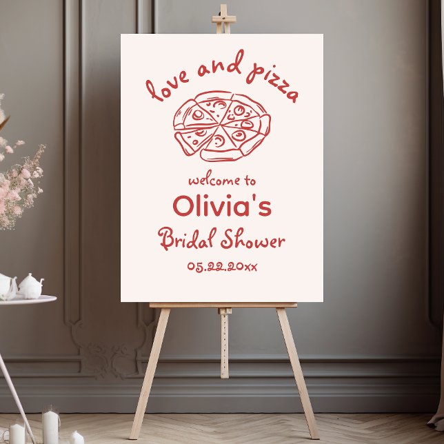 Love and Pizza Whimsical Bridal Shower Foam Board (Creator Uploaded)
