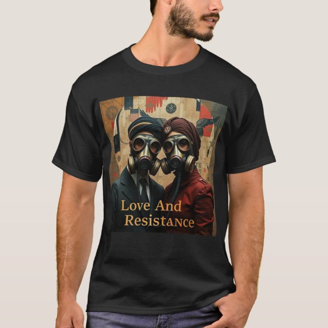 LOVE AND RESISTANCE Punjabi American Graphic T-Shirt (Front)