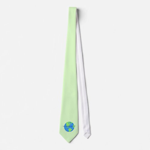Love and Respect Earth Custom Green Earth Day Neck Tie