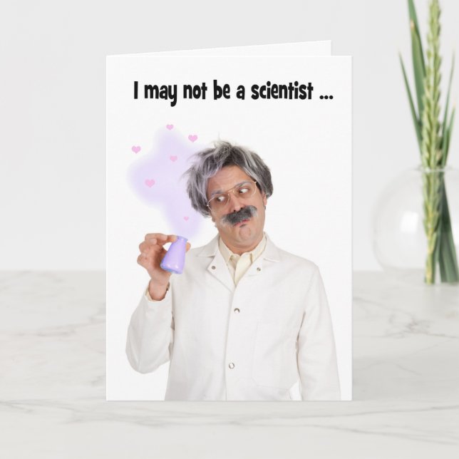 Love and Romance Chemistry Scientist Humor Holiday Card (Front)