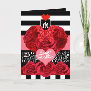 Love and Roses Blackboard Style Holiday Card